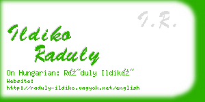 ildiko raduly business card